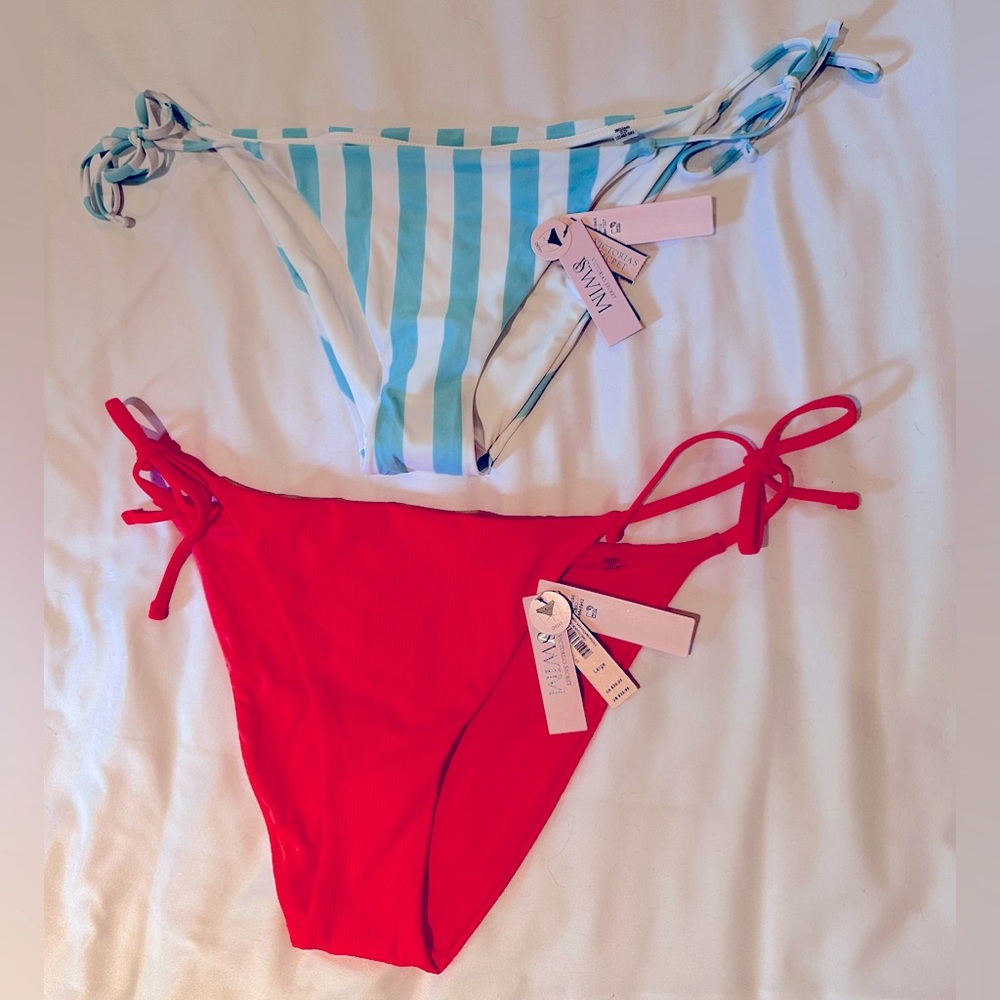 2 Victoria’s Secret BRAND NEW w/Tags attached! Cheeky Bikini Bottoms! 2 pair M/L